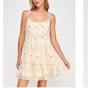 Floral Cream Mini Dress